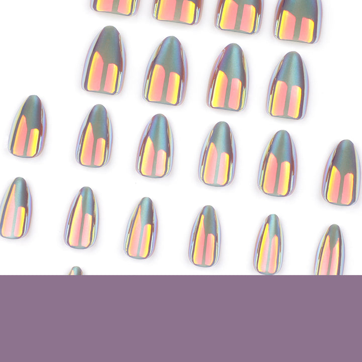 Shiny stiletto nails with exciting design Stornfield