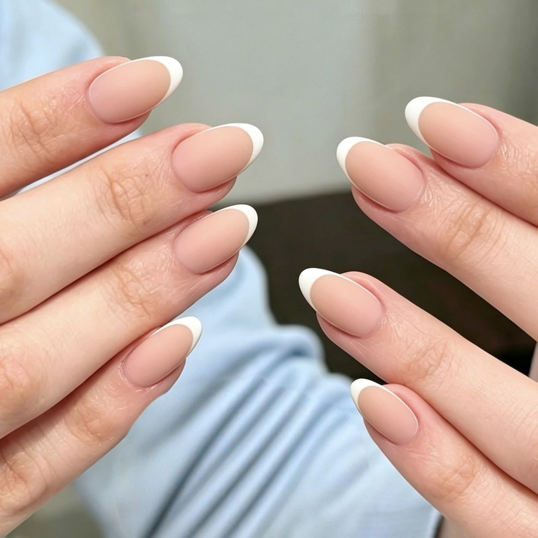 Soft Matte French Tip Press-On Nails