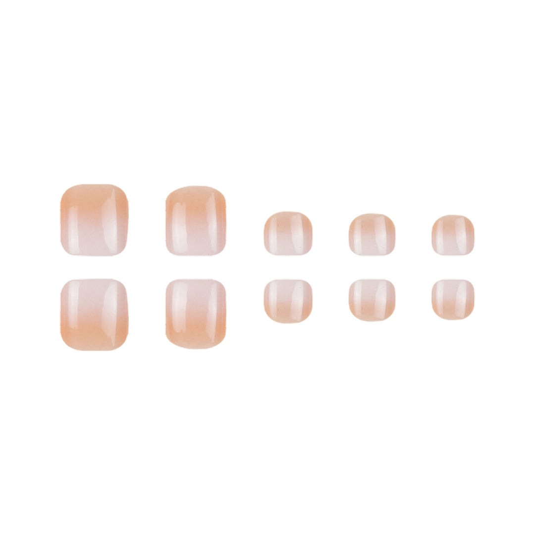Elegant French Tip Press-On Toenails Stornfield