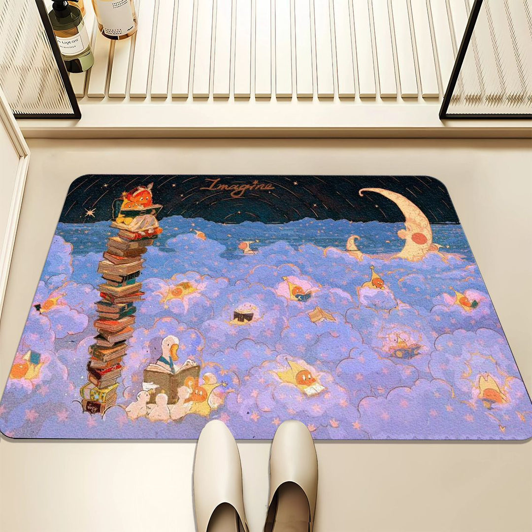 Artistic Dreamy Cloud-Themed Bath Mat for Home