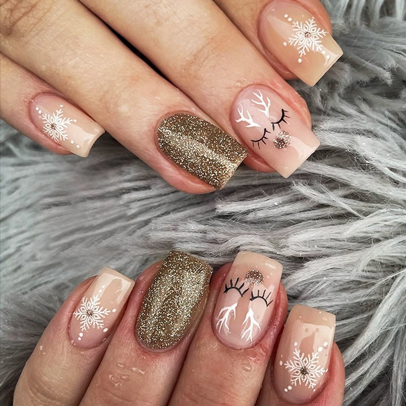Artificial nail set with festive winter theme Stornfield