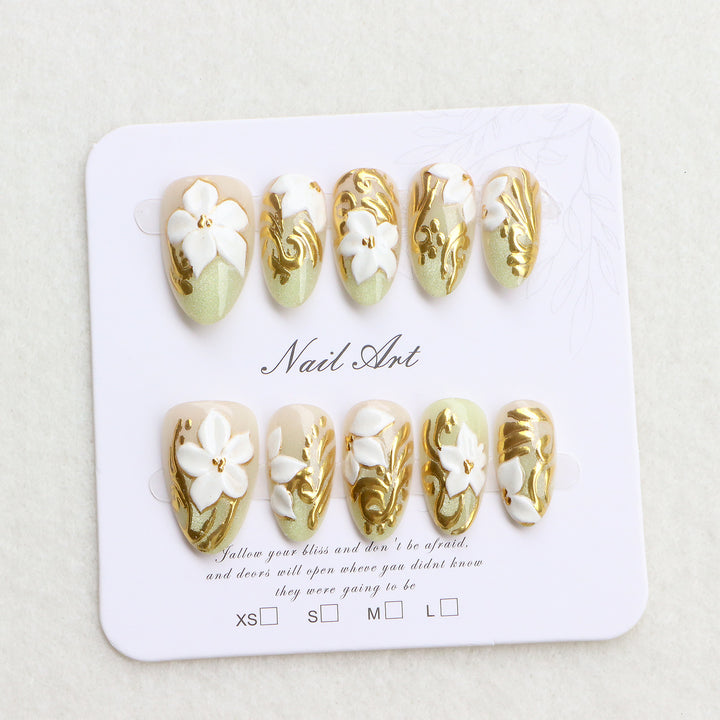 Decorative Floral Press-On Nail Set Stornfield 1788497824
