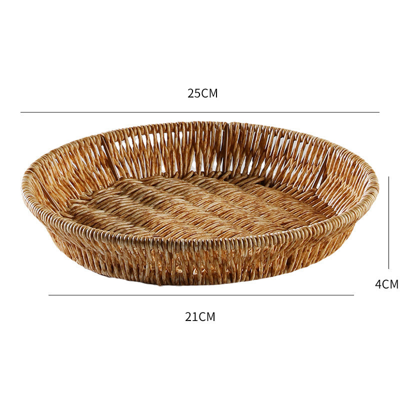 Unisex Round Bowl with Handwoven Rattan Stornfield