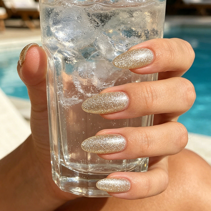 Elegant Glittered Stiletto Press-On Nails Stornfield