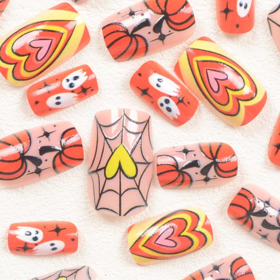 Acrylic nail set with creative autumn designs Stornfield