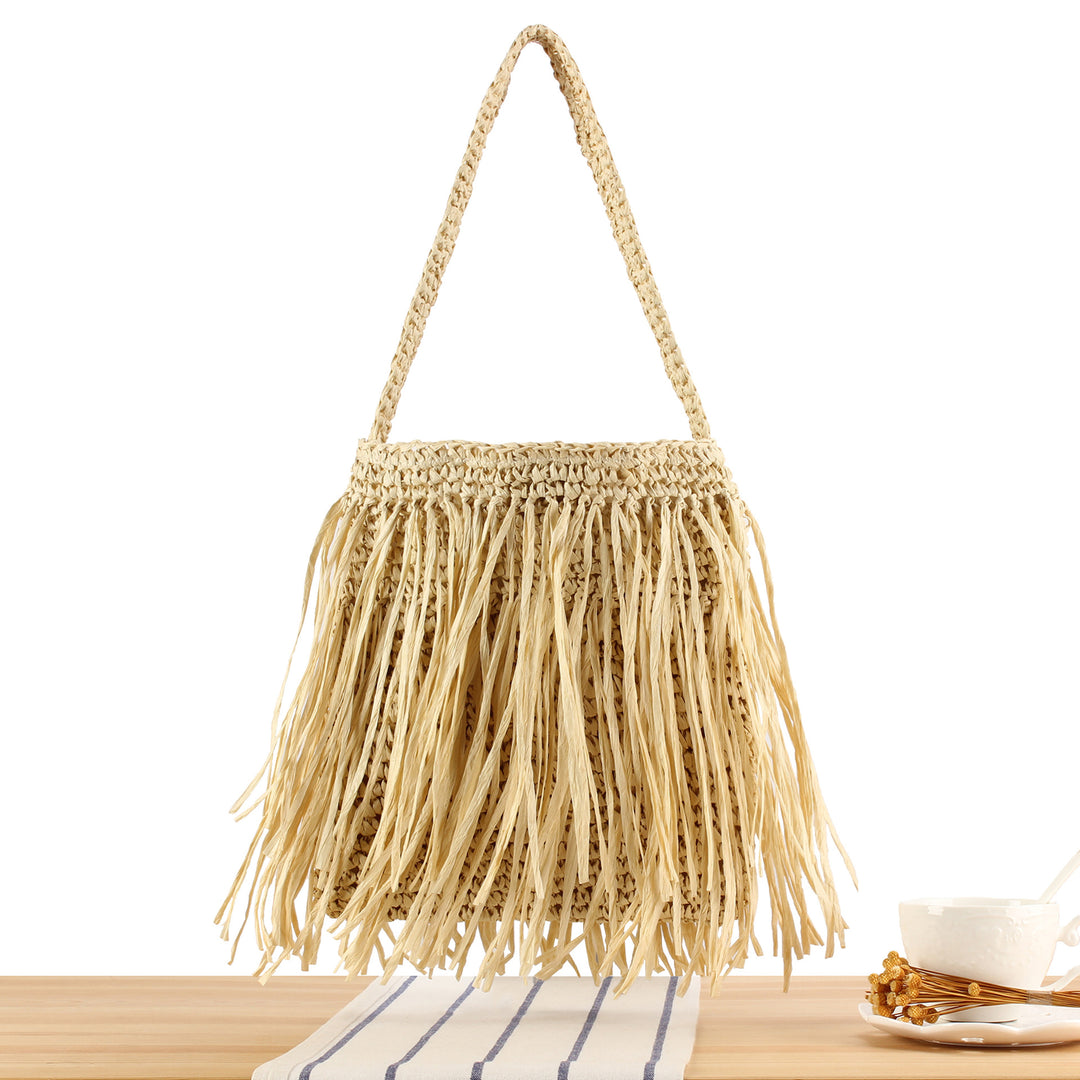 Braided summer handbag with fringed design Stornfield