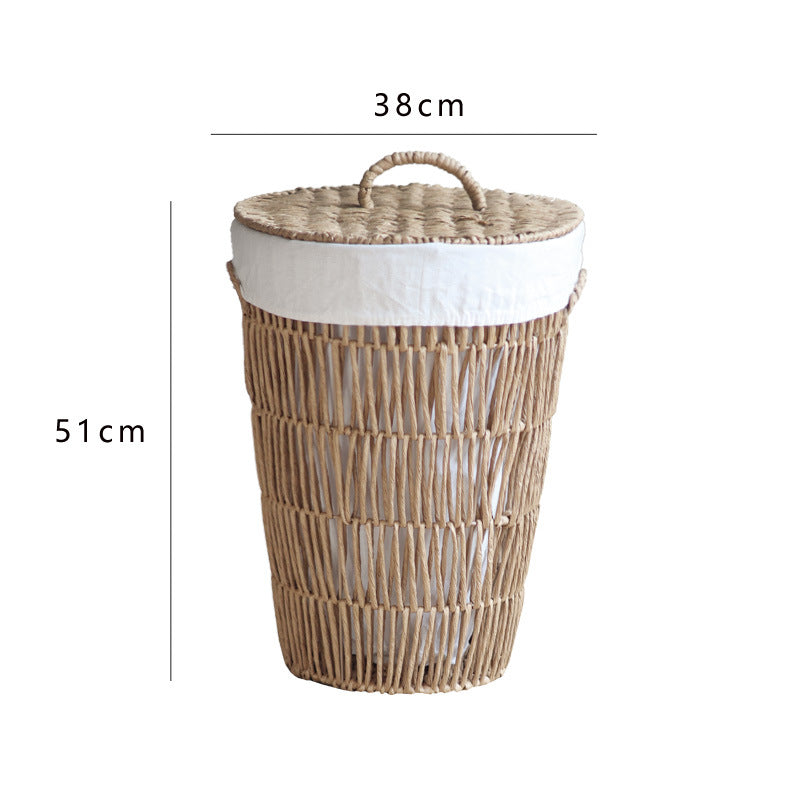 Rustic laundry basket with lid Stornfield