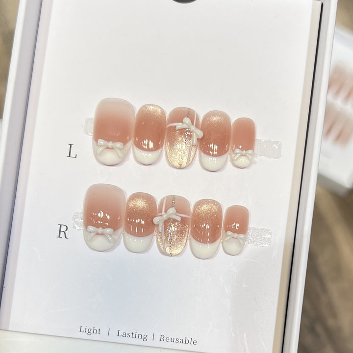 Elegant Reusable Press-On Nail Set Stornfield