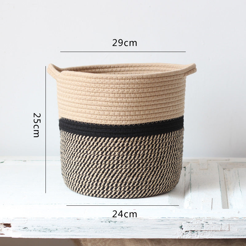 Handcrafted storage basket with handles Stornfield