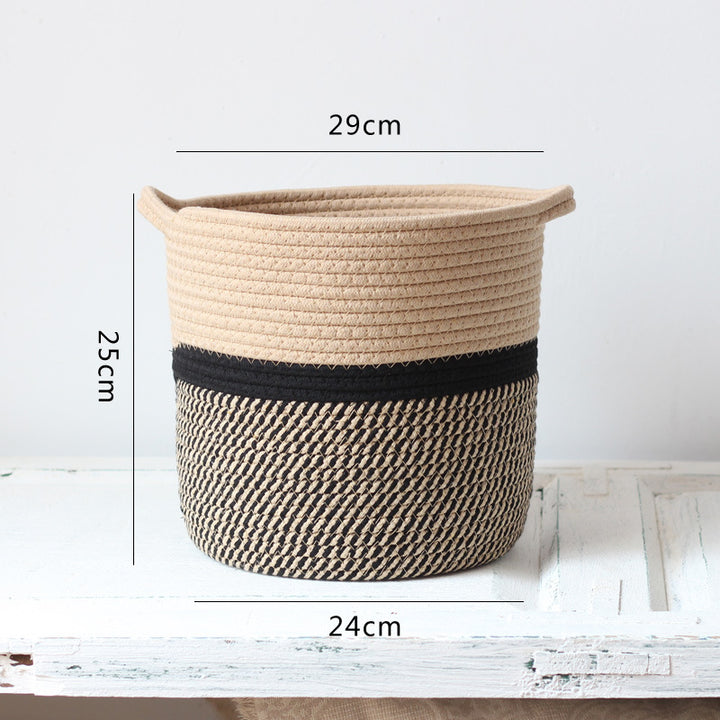 Handcrafted storage basket with handles Stornfield