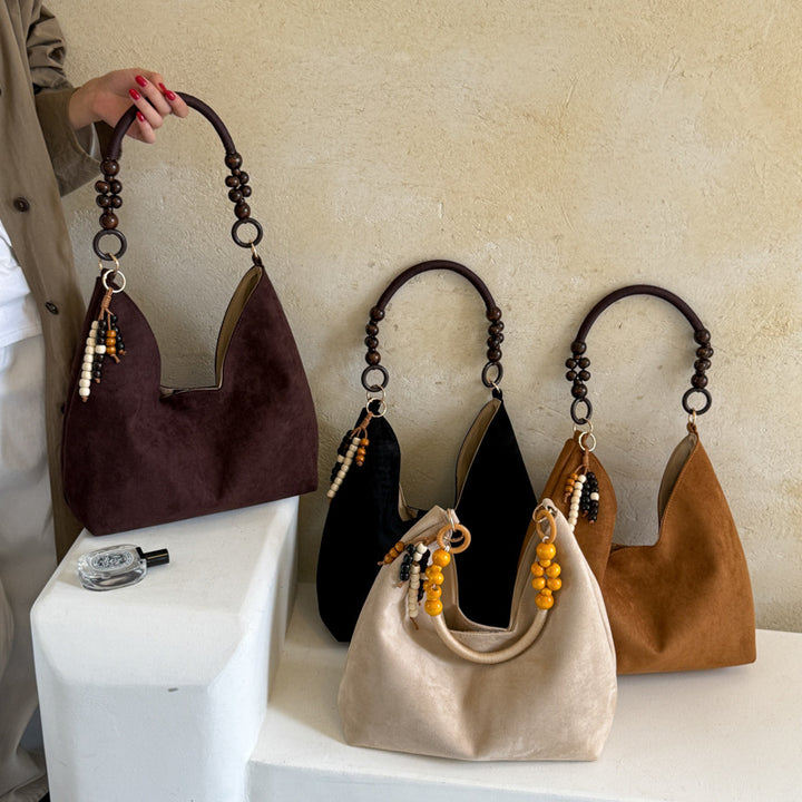 Stylish Hobo Handbag with Beaded Strap