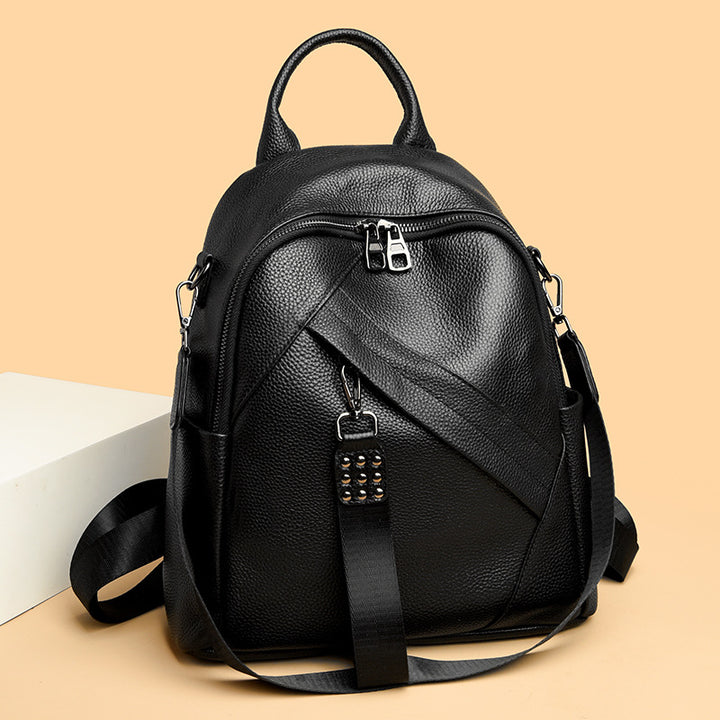 Vintage-Inspired Textured Leather Backpack Stornfield