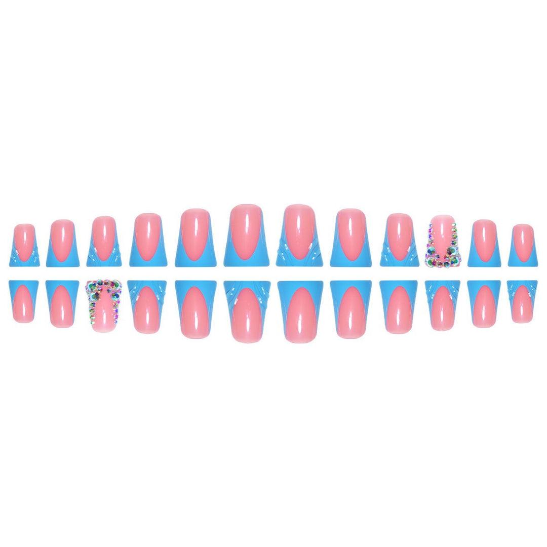 Decorative Press-On Nail Art Extensions with Rhinestone Accents Stornfield