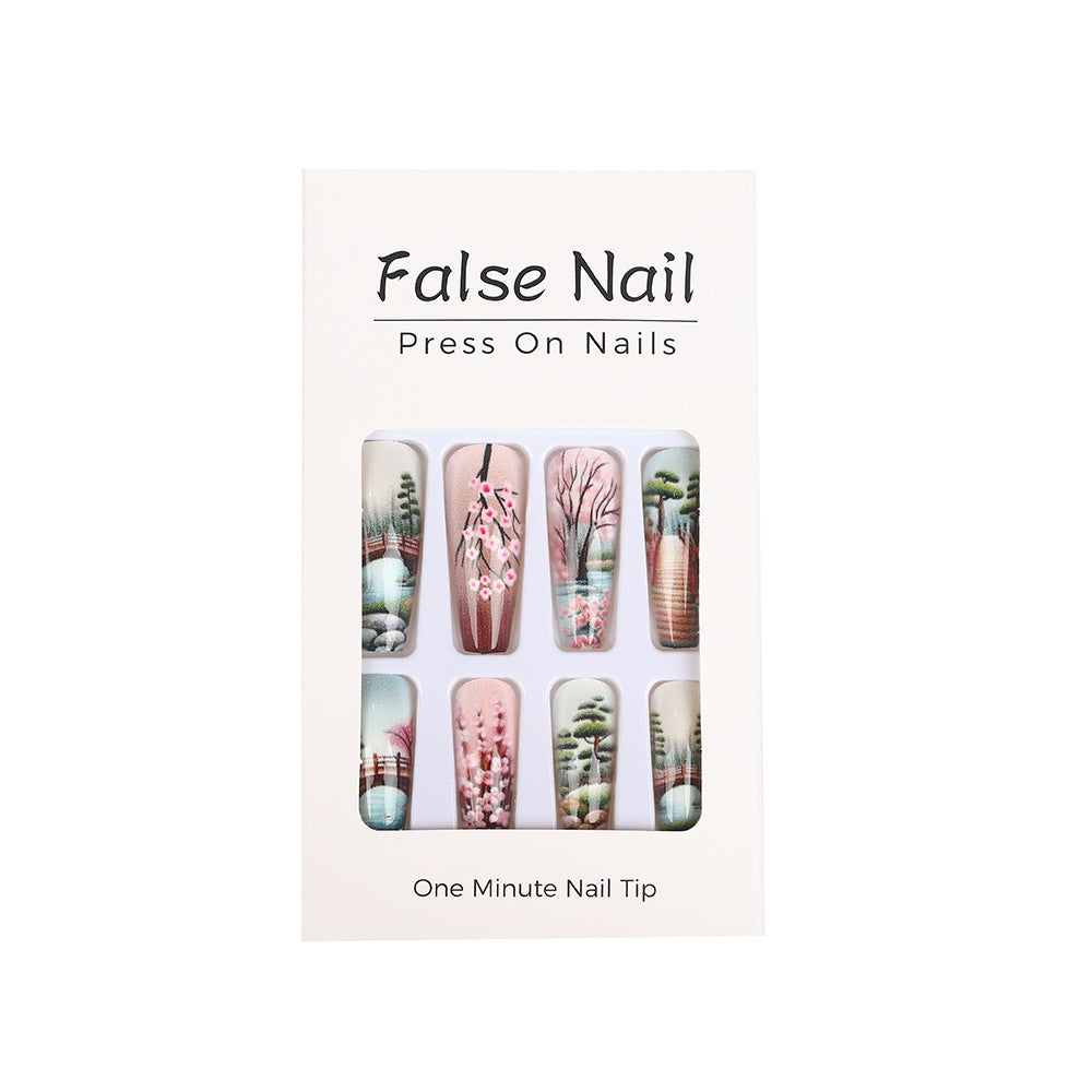 Creative artificial nails in Asian Cherry Blossom Design Stornfield