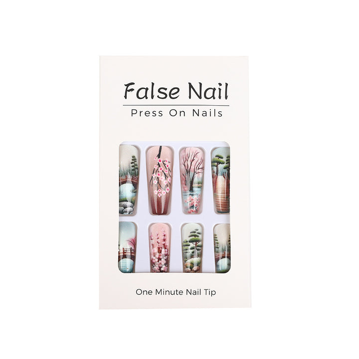 Creative artificial nails in Asian Cherry Blossom Design Stornfield