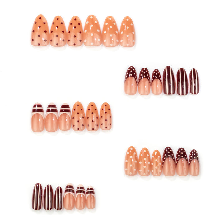 Artistic Chocolate-Inspired Stiletto Press-On Nail Set Stornfield