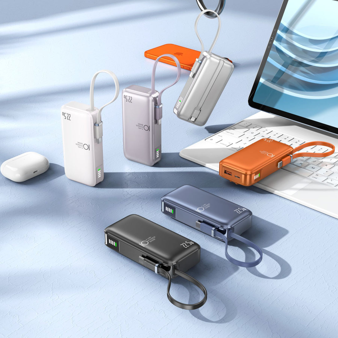 Portable power bank with fast USB-C charging function and integrated LED display Stornfield