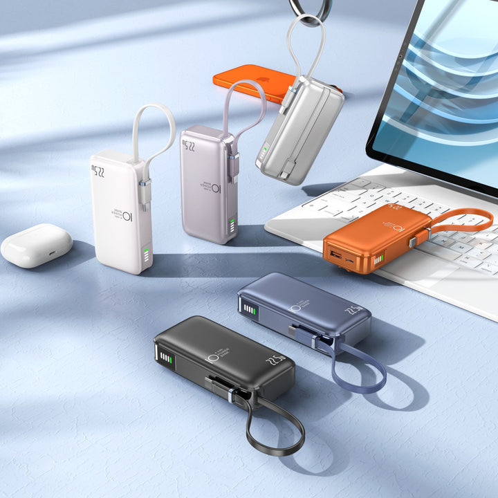 Portable power bank with fast USB-C charging function and integrated LED display Stornfield