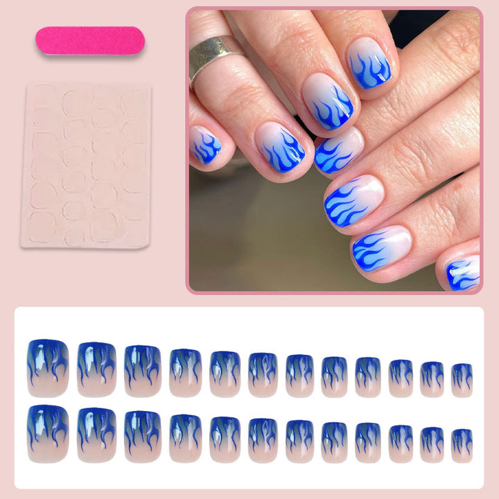 Nail set with creative flame designs Stornfield