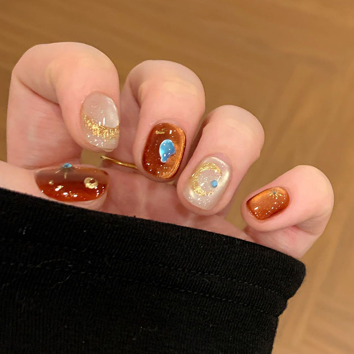 Artificial nails with glamorous metallic effect Stornfield