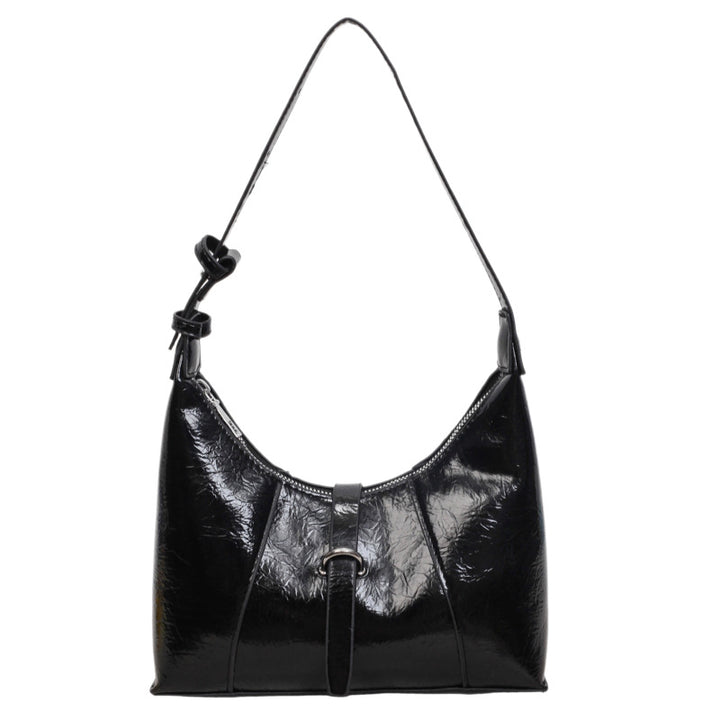 Sleek Patent Leather Hobo Bag