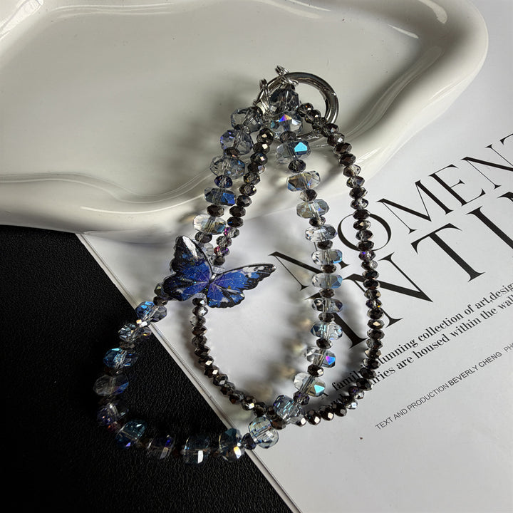 Crystal-Accented Butterfly Charm Keychain Stornfield