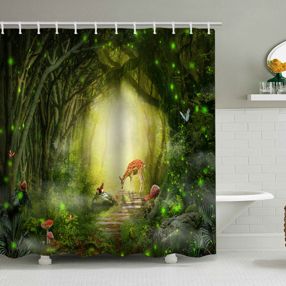 Scenic Garden Print Shower Curtain Stornfield