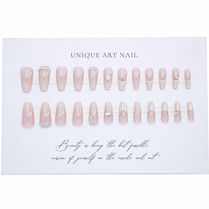 Elegant French Tip Press-On Nail Art Stornfield