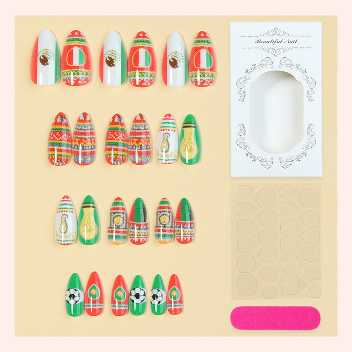 Artificial nail set with festive designs and unique motifs Stornfield