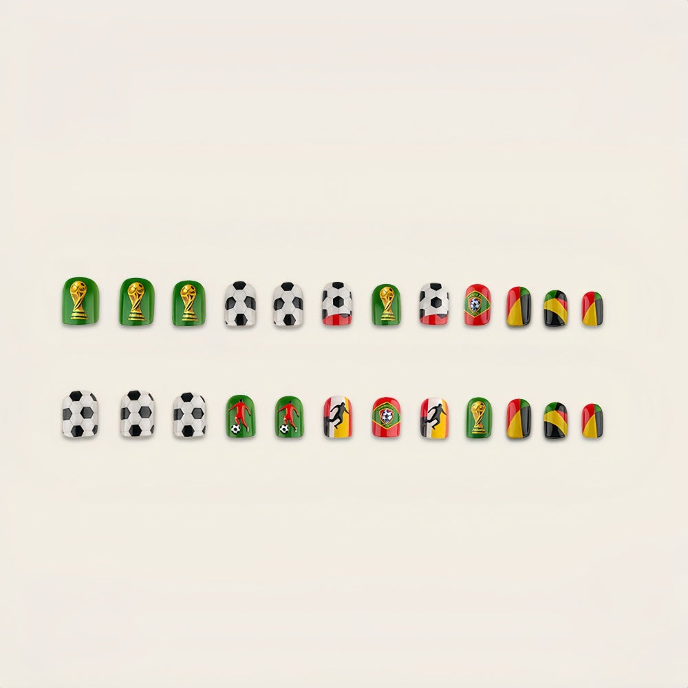 Creative Football Motif Fake Nails Stornfield
