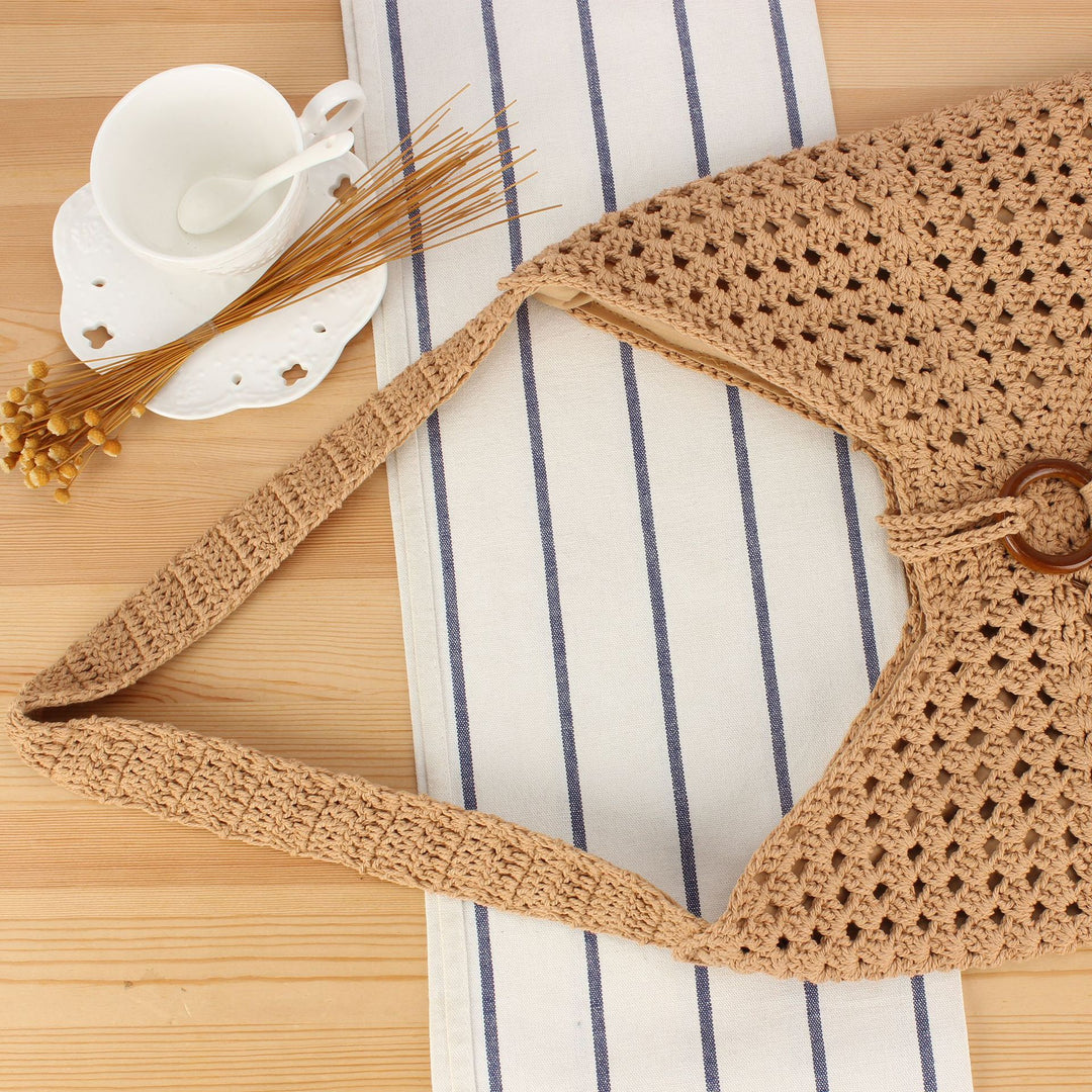 Handbag made of hand-knotted natural material with chic tassel decoration Stornfield