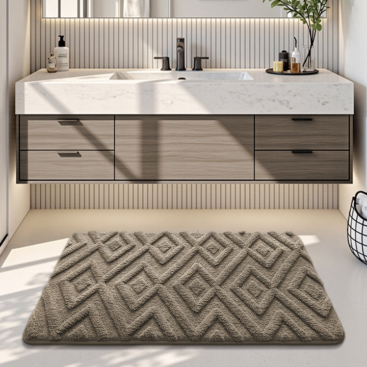 Plush Textured Bathroom Mat