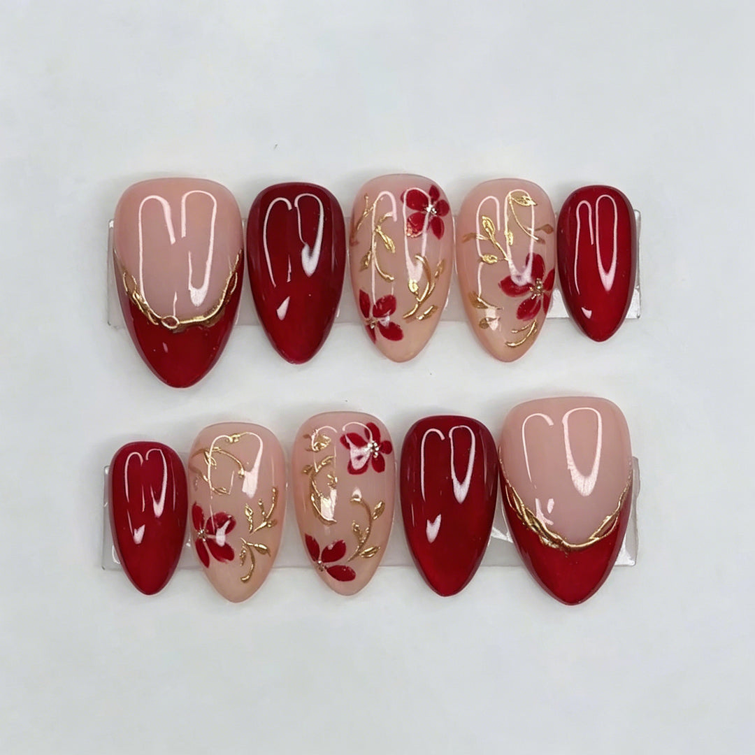 Artistic Floral Press-On Nail Art Set Stornfield 1790636459