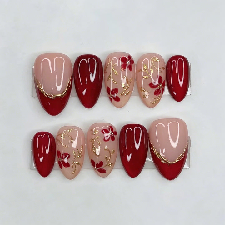 Artistic Floral Press-On Nail Art Set Stornfield 1790636459