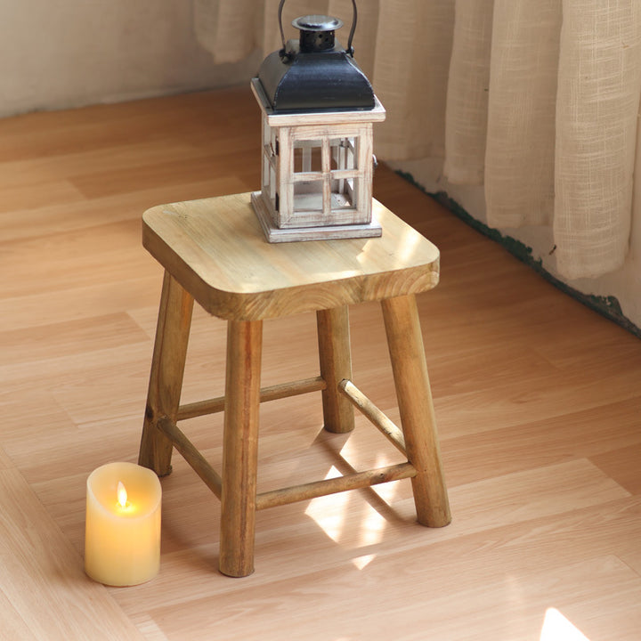 Robust stool made of solid wood Stornfield