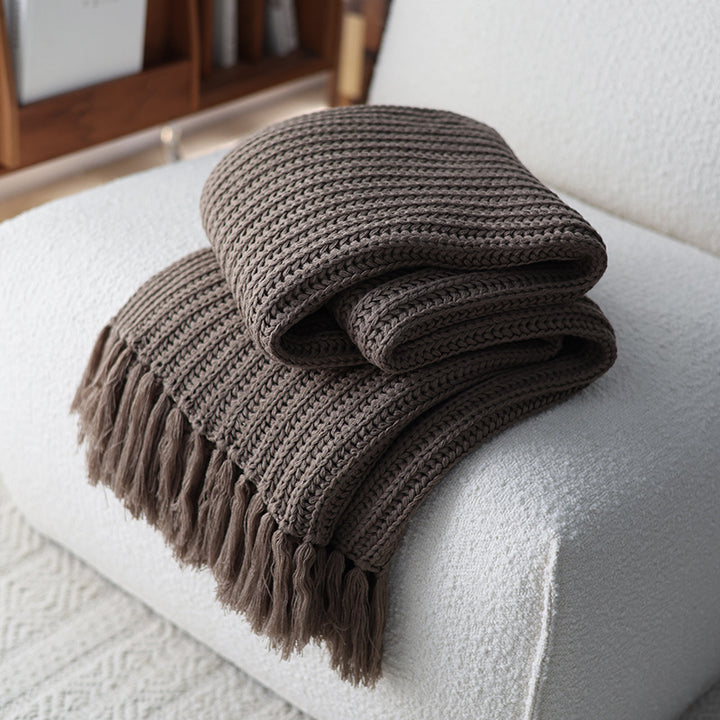 Textured Knit Throw Blanket