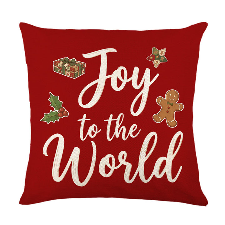 Festive Merry & Bright Holiday Decorative Throw Pillow Cover with Seasonal Icon Print