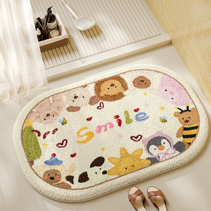 Cute Animal-Themed Plush Bathroom Rug