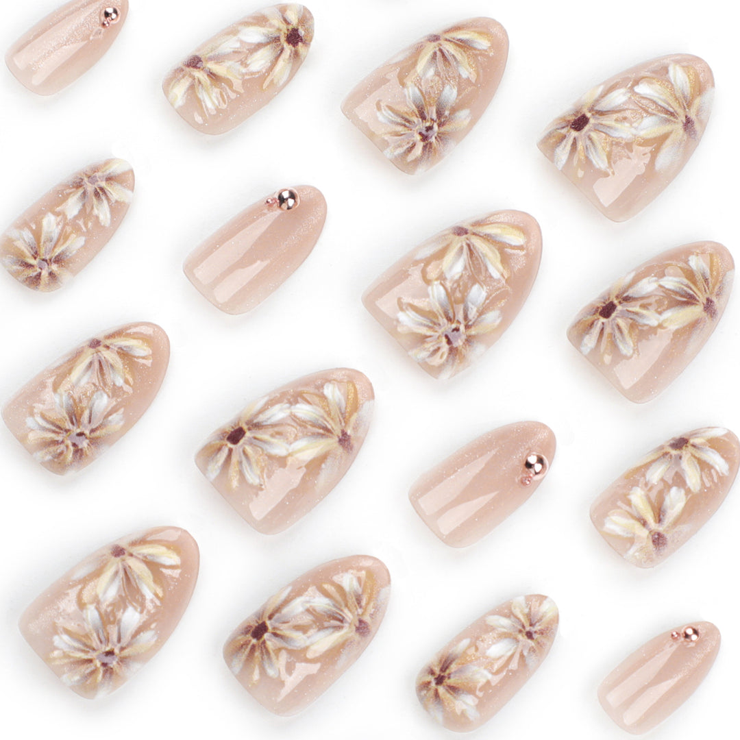 Artful Nail Extensions with 3D Flower Design Stornfield