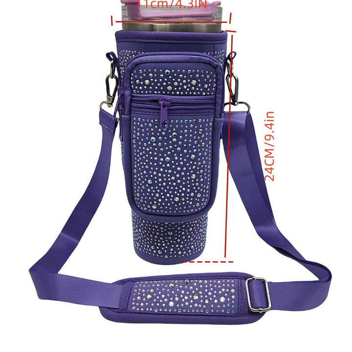 Ladies drinking bottle cover with sparkling rhinestones Stornfield