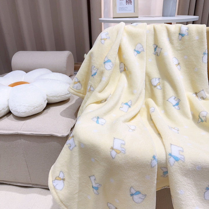 Plush Animal-Themed Fleece Throw Blanket