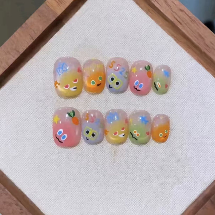 Playful Character-Themed Nail Art Set Stornfield
