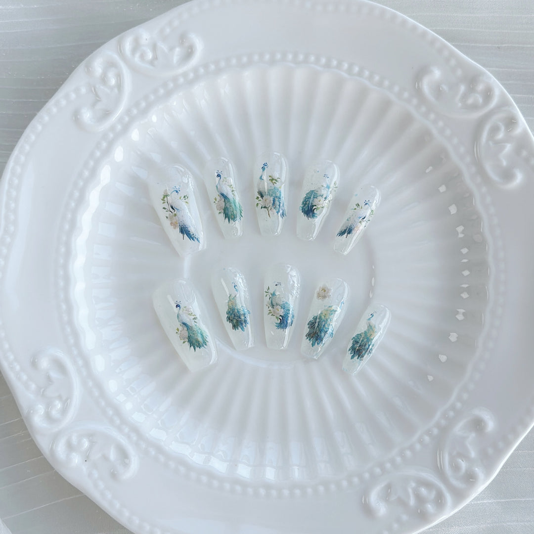 Decorative Floral Press-On Nail Art Set  1791774223