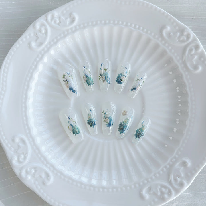 Decorative Floral Press-On Nail Art Set  1791774223