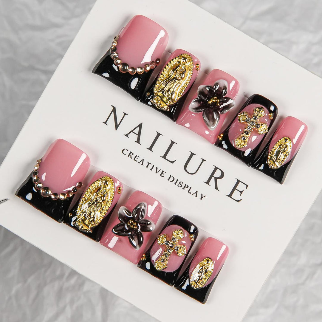 Artistic Embellished Press-On Nail Set