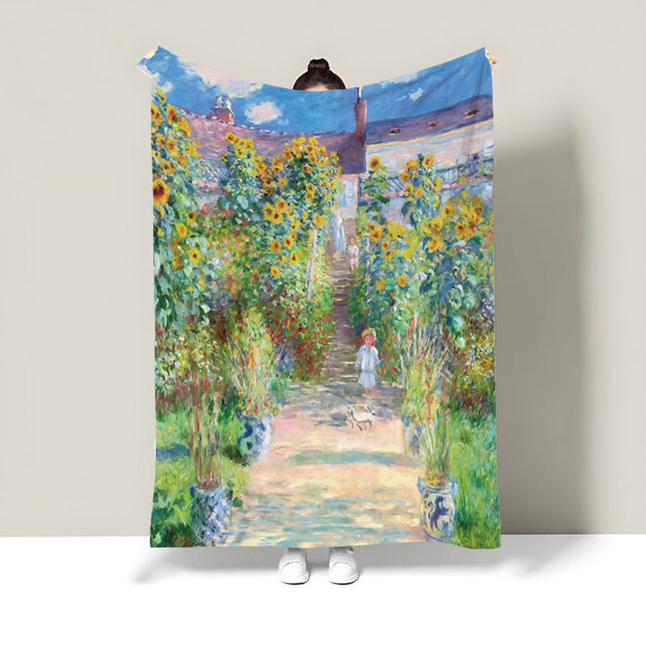 Artistic Floral Print Throw Blanket