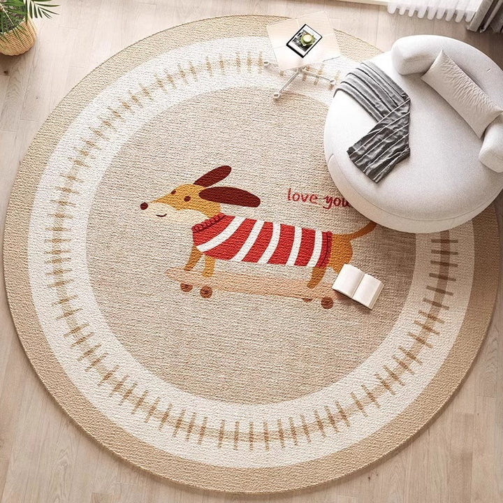 Decorative Dog-Themed Area Rug for Home Decor
