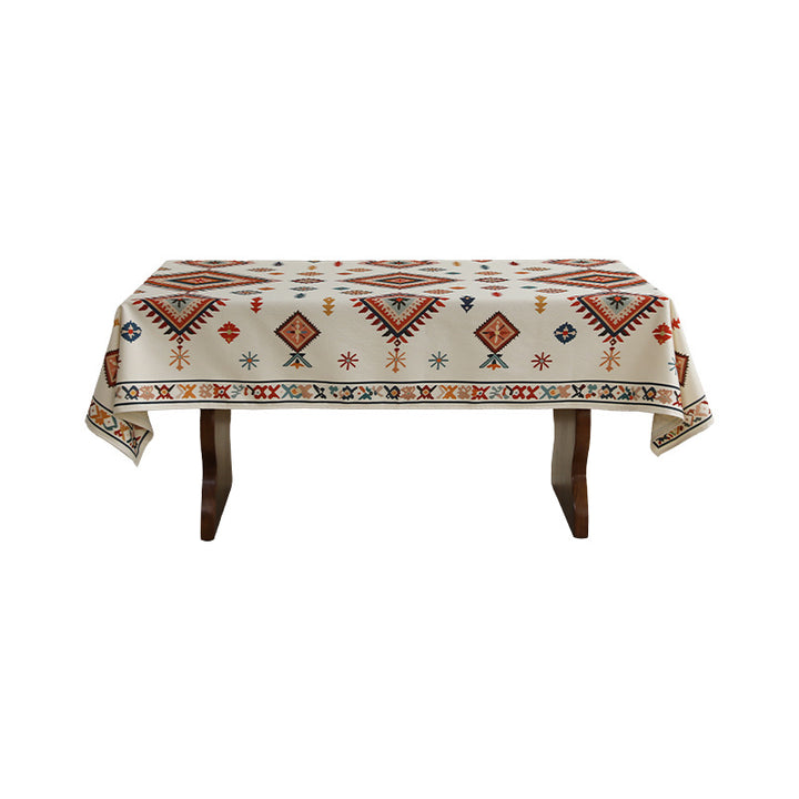 Printed rectangular tablecloth made of cotton blend with paisley border Stornfield