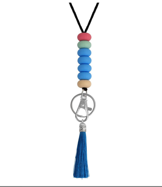 Colorful Beaded Keychain Lanyard with Tassel Stornfield