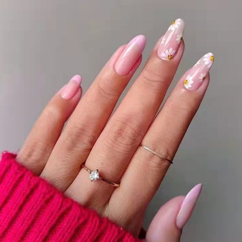 Artful Nail Extensions with Floral Design Stornfield